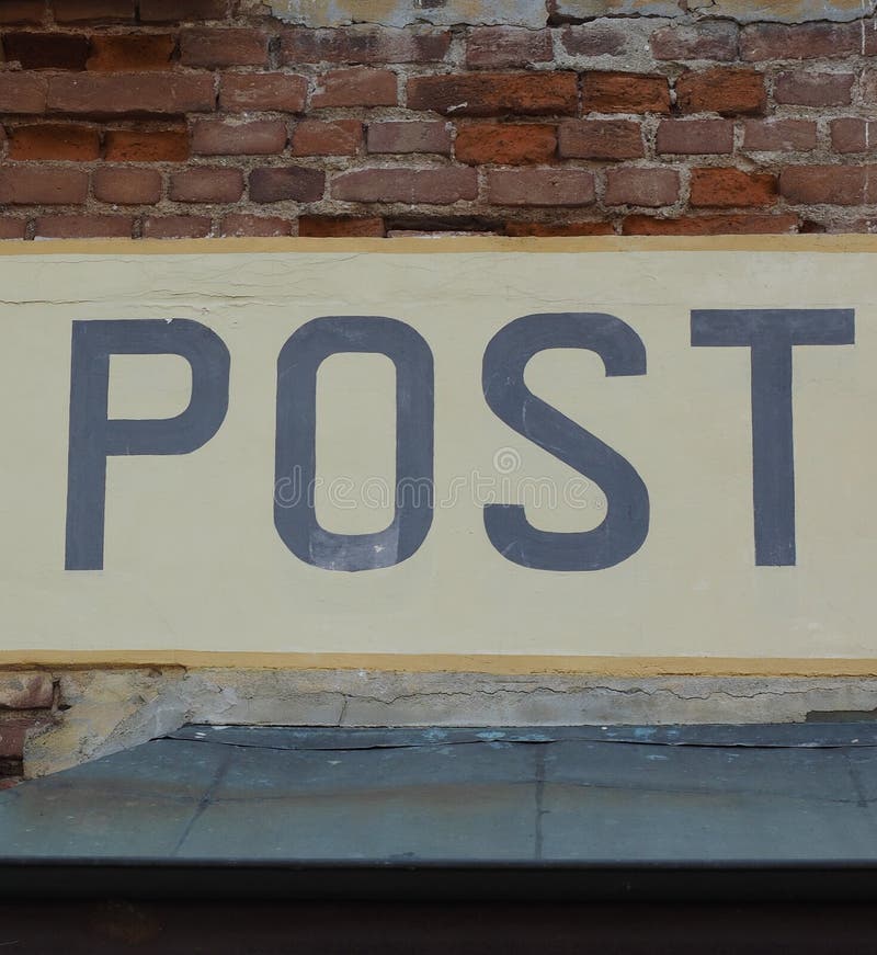 Vintage post sign stock photo. Image of construction 127201292