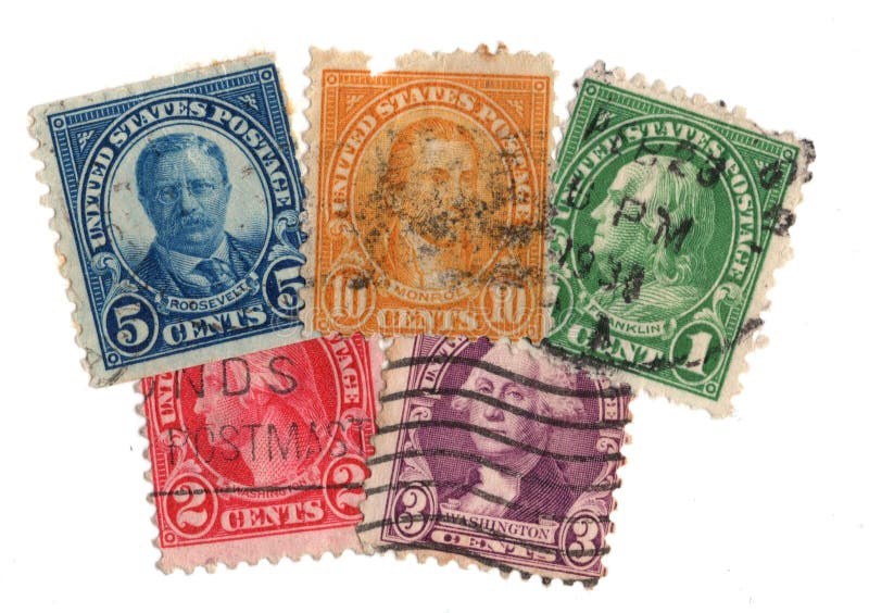 Vintage Postage Stamps from the USA. Editorial Stock Image Image of