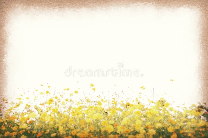 Vintage postcard, Cosmos flower in the field, paper texture retro style. royalty free stock image Vintage postcard, Cosmos flower in the field, paper texture retro style. royalty free stock image