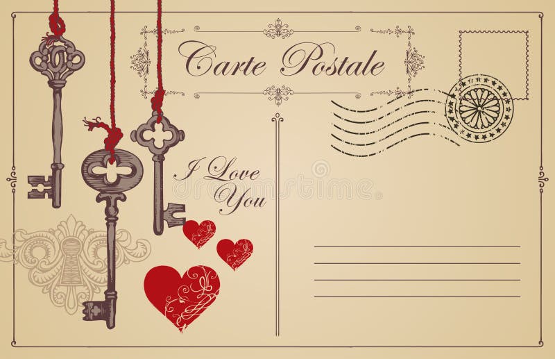 Vintage postcard the theme of declaration of love