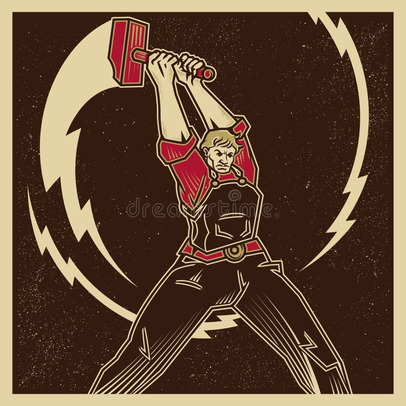 Vintage Propaganda Worker vector illustration