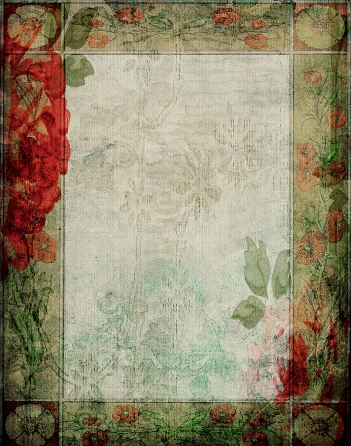 Vintage - quadro floral do fundo do álbum de recortes do jardim ilustração do vetor Vintage - quadro floral do fundo do álbum de recortes do jardim ilustração do vetor