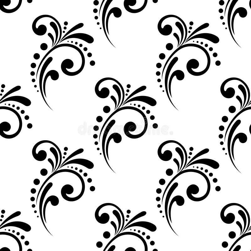 Vintage que enrolla el modelo inconsútil floral ilustración del vector Vintage que enrolla el modelo inconsútil floral ilustración del vector