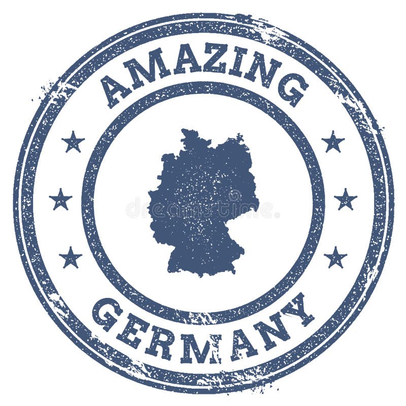 Vintage que surpreende o selo do curso de Alemanha com mapa