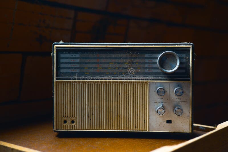 Vintage radio from 1970 stock image. Image of brown, hard 39877563