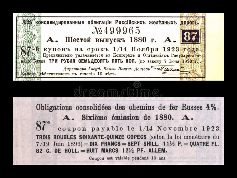 Vintage Railway Coupon Ticket of Moscow-Kiev-Voronezh Railway Society  Printed in Tsarists Russia, 1880, Editorial Photography - Image of economy,  background: 105124812