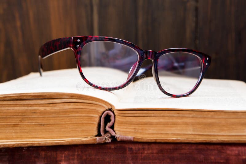 Vintage Reading Glasses On The Book Stock Image Image Of Texture 