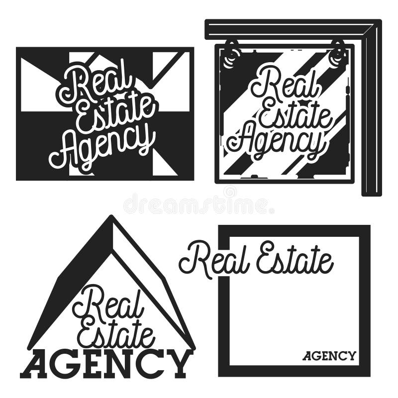 Vintage Real Estate Agency Emblems Stock Illustrations 7 Vintage Real