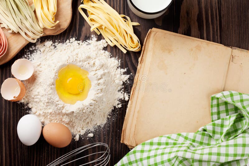 Vintage Recipe Book, Utensils and Ingredients Stock Image - Image of ...