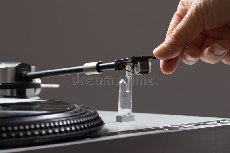 Vintage Record Player While Recording The Record Spins And Music Plays Gramophone Macro Close Up Photo Stock Image Image Of Play Phonograph