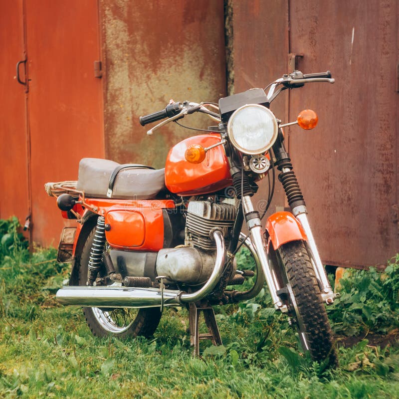 Vintage Red Motorcycle Generic Motorbike In