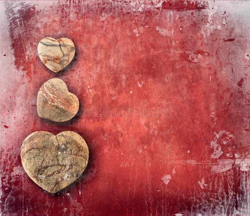 Vintage red paper with hearts royalty free stock images