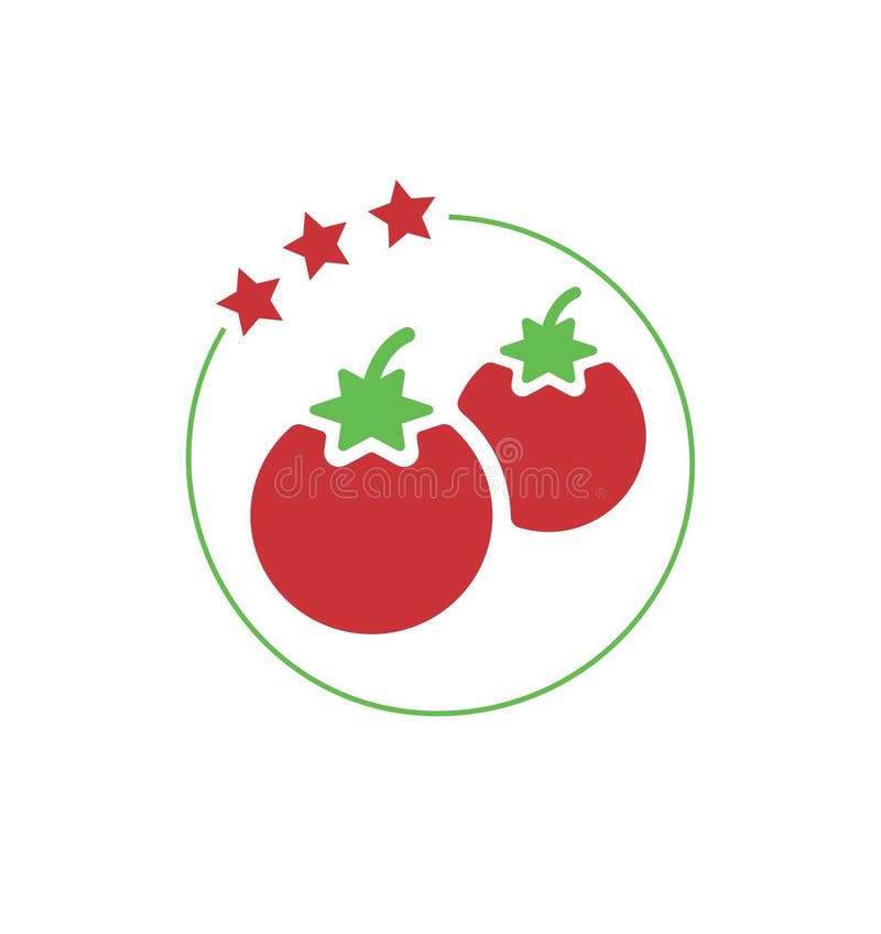 Vintage red tomato or cherry logo