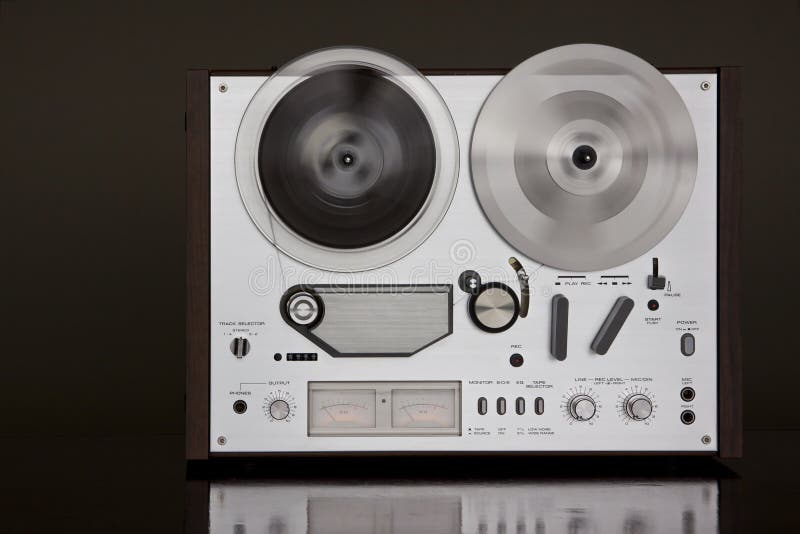 Vintage Reel-to-Reel Stereo Tape Deck Recorder Stock Photo - Image