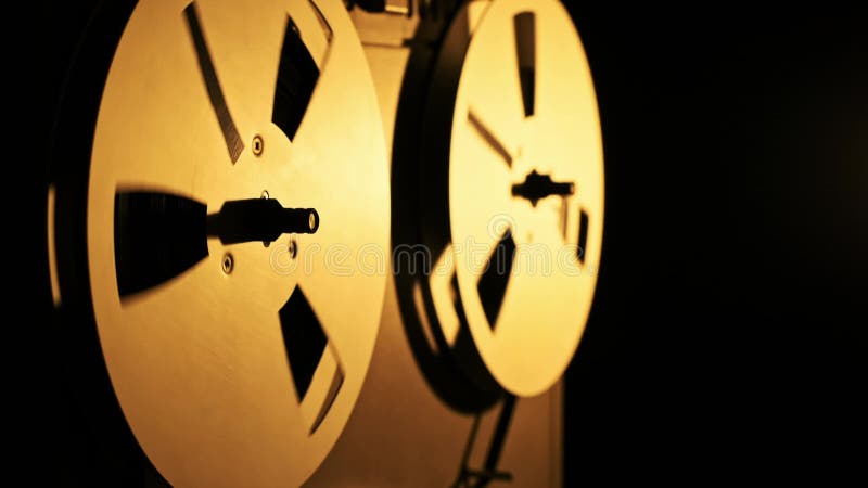 Vintage Reel-to-Reel Tape Player Spinning Spools stock video