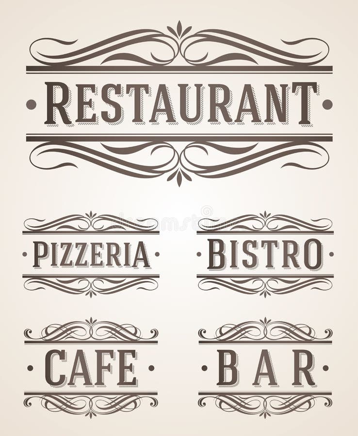 Vintage Restaurant And Cafe Signs Stock Vector ...