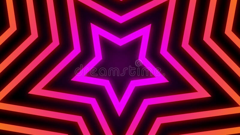 Vintage Retro Colorful Glowing Star Tunnel Background Loop.