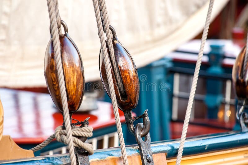 Vintage and retro details of old sailing boats during a Sail eve