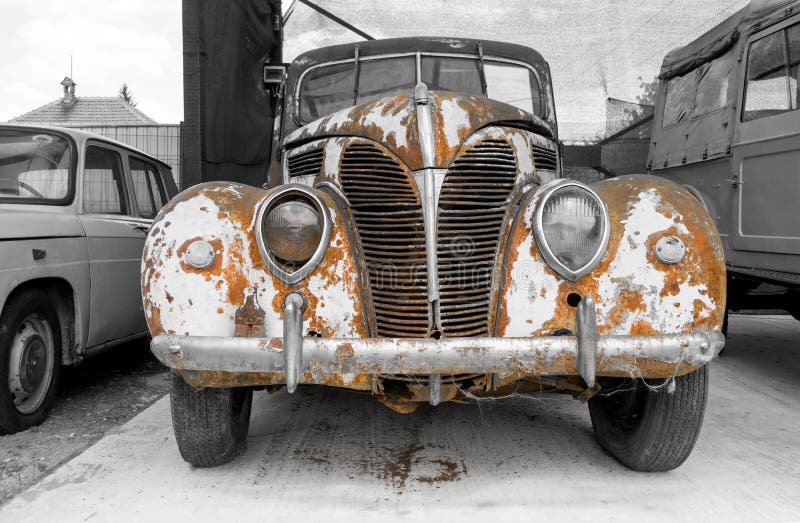 Old Ford in Junkyard editorial stock photo. Image of auto - 57395993