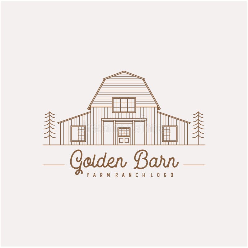 Vintage Retro Golden Wood Barn Farm Minimalist Logo design inspiration. Vintage Retro Golden Wood Barn Farm Minimalist Logo design inspiration