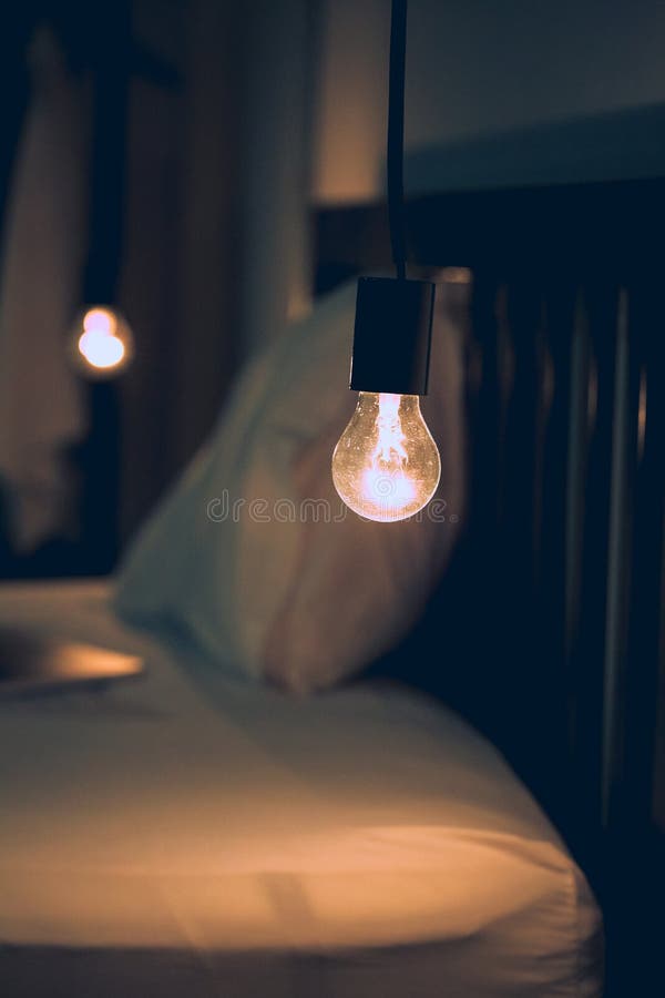 Vintage Retro Light in Dark Bed Room Stock Image Image of indoor