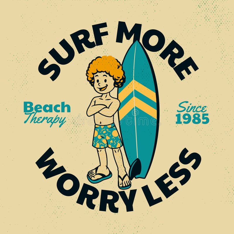 Vintage Retro Shirt Design of Surfer in Action Stock Vector ...