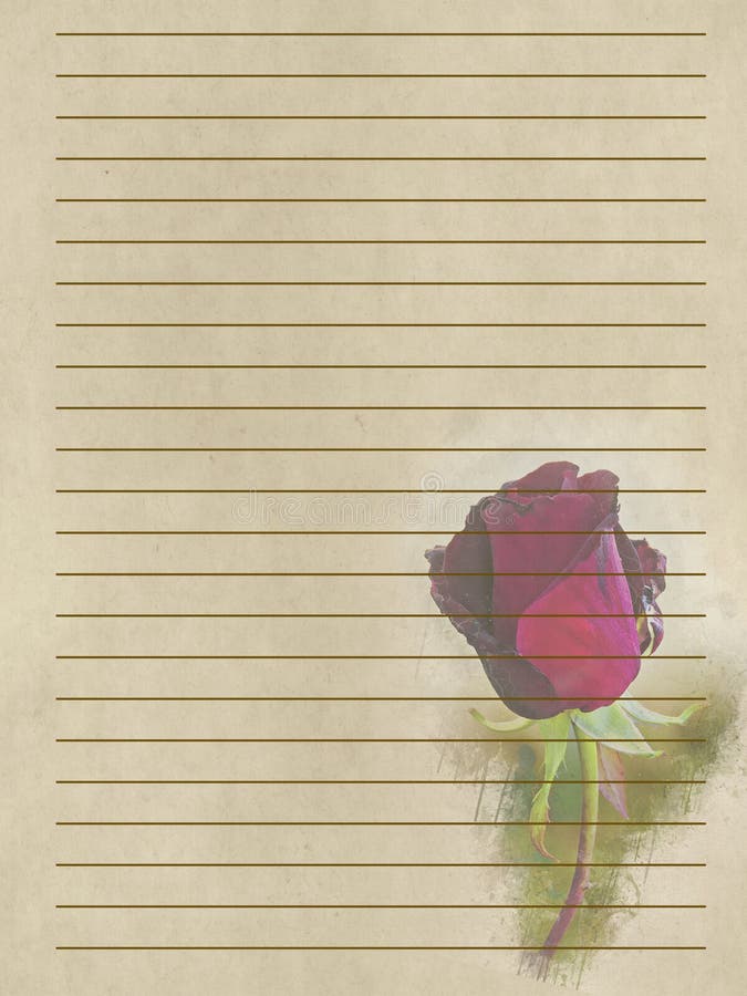 Vintage romantyczny papier do pisania listów ilustracji
