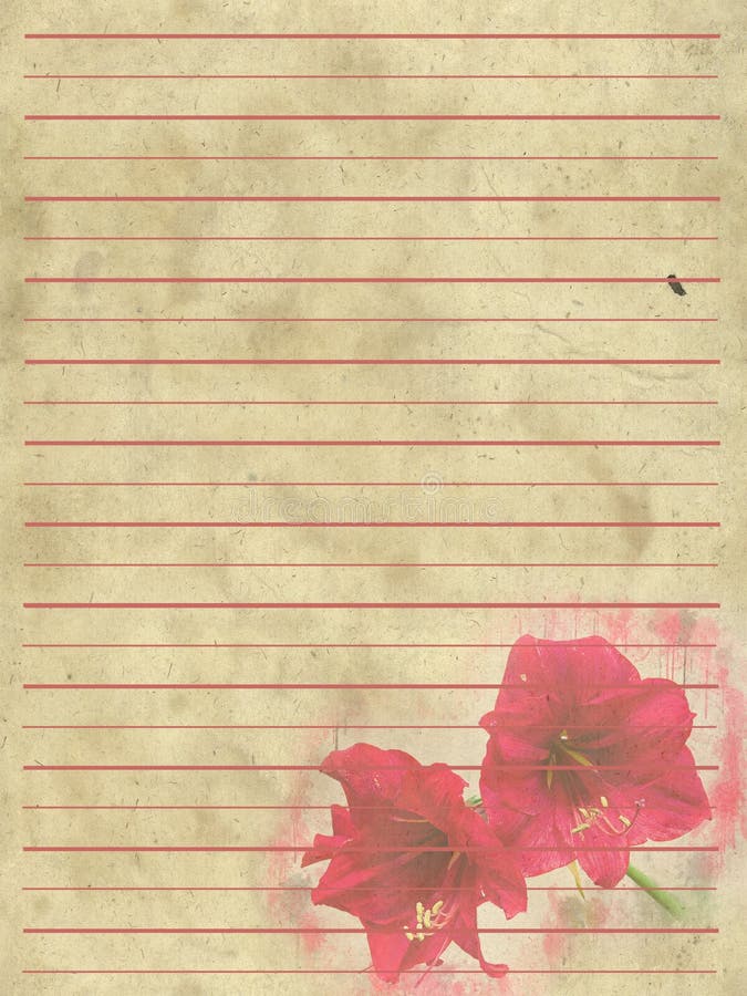 Vintage romantyczny papier do pisania listów royalty ilustracja