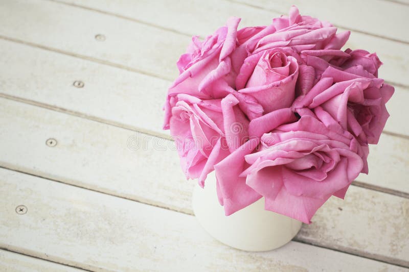 Vintage roses with vase stock photo. Image of bloom, beauty 49857736