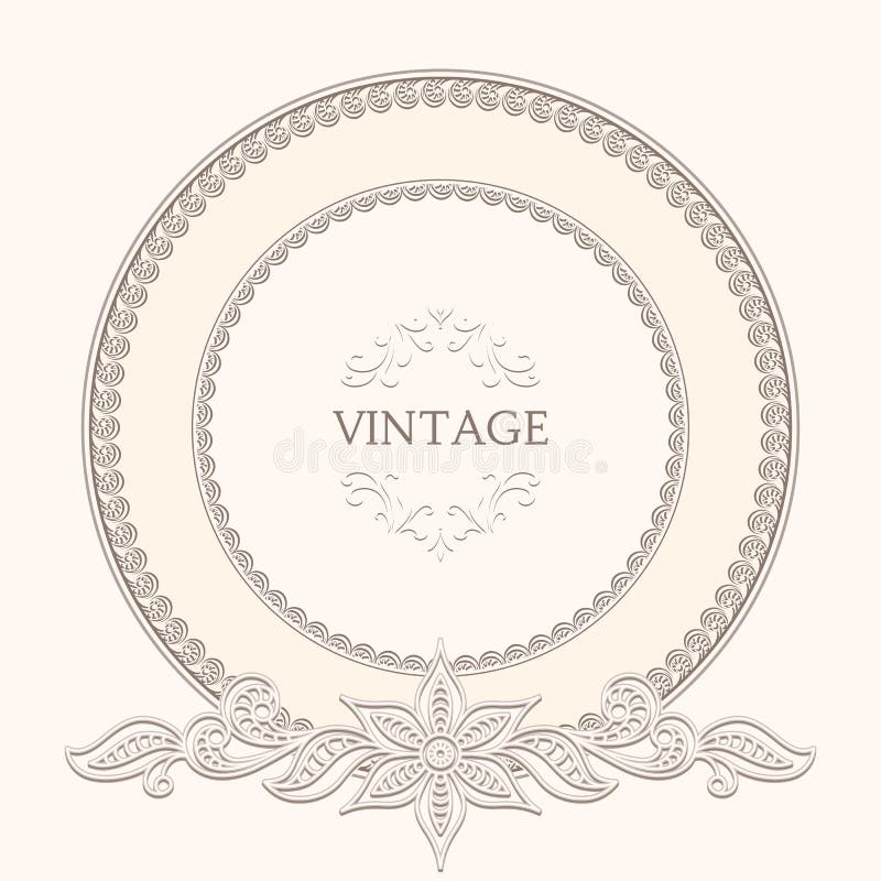 Vintage round frame stock vector. Illustration of color 38866162