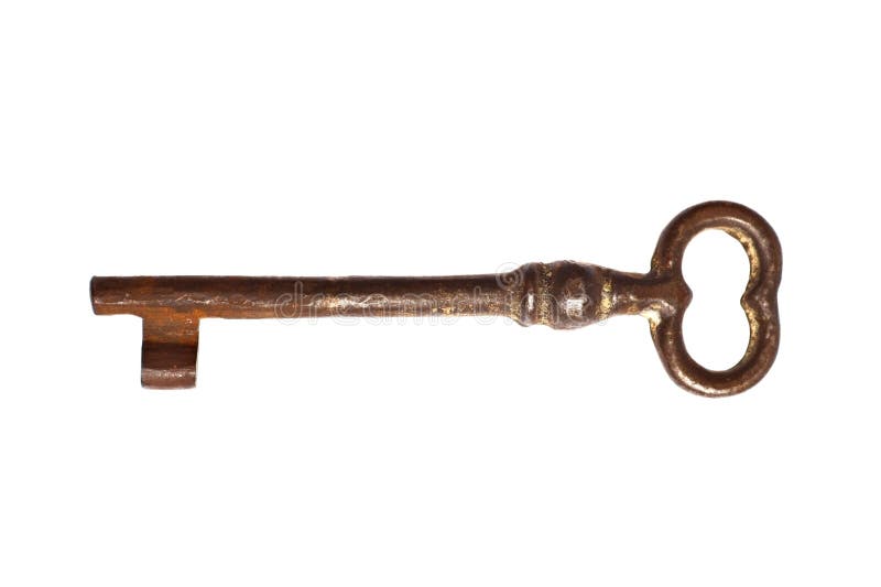 Vintage and rusty door key stock image