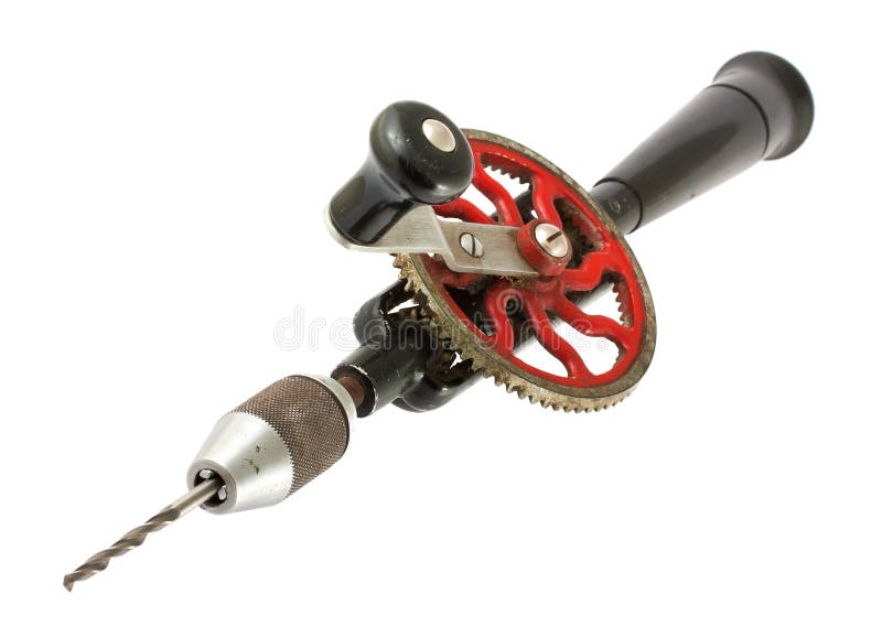 Vintage rusty hand drill royalty free stock photo