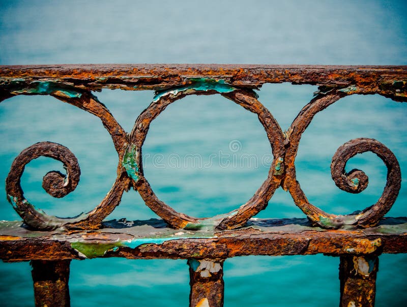 Vintage Rusty Railings fotos de stock Vintage Rusty Railings fotos de stock