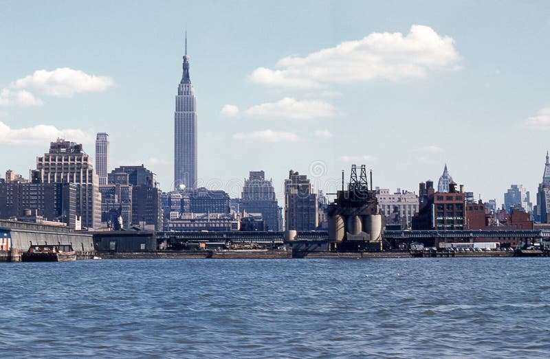 Vintage 1950`s Manhattan Skyline with Empire State Building