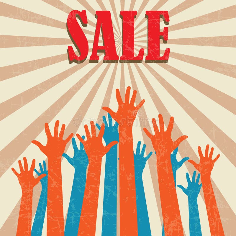 Vintage sale poster stock vector. Illustration of concept - 34498110
