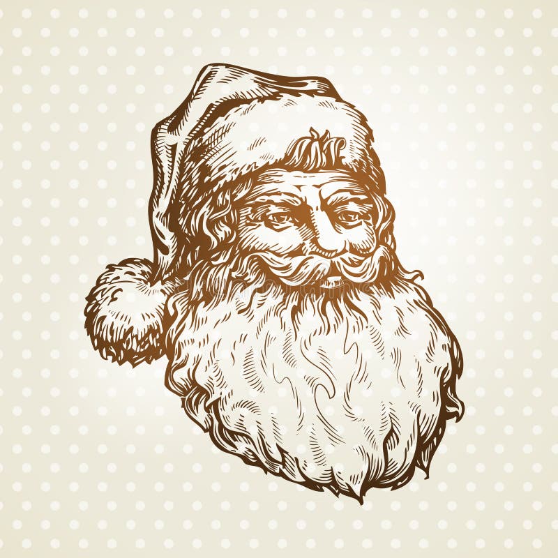Vintage Santa Claus sketch. Vector illustration