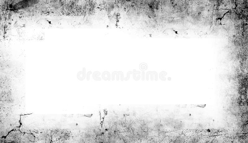 Vintage scratched grunge border overlays on isolated background for copyspace