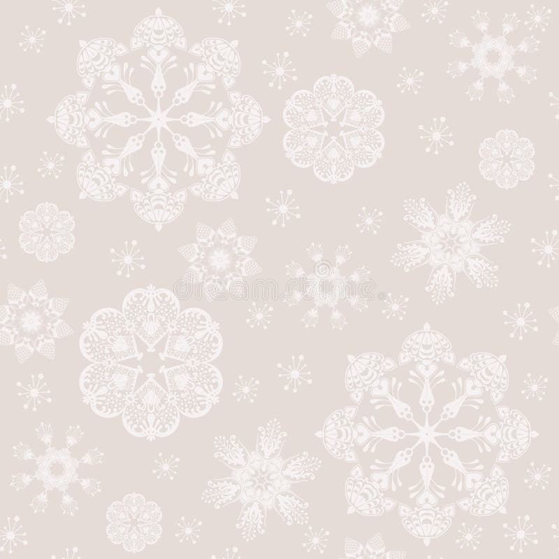 Vintage Seamless Background Ornamenral Snowflakes Stock Vector