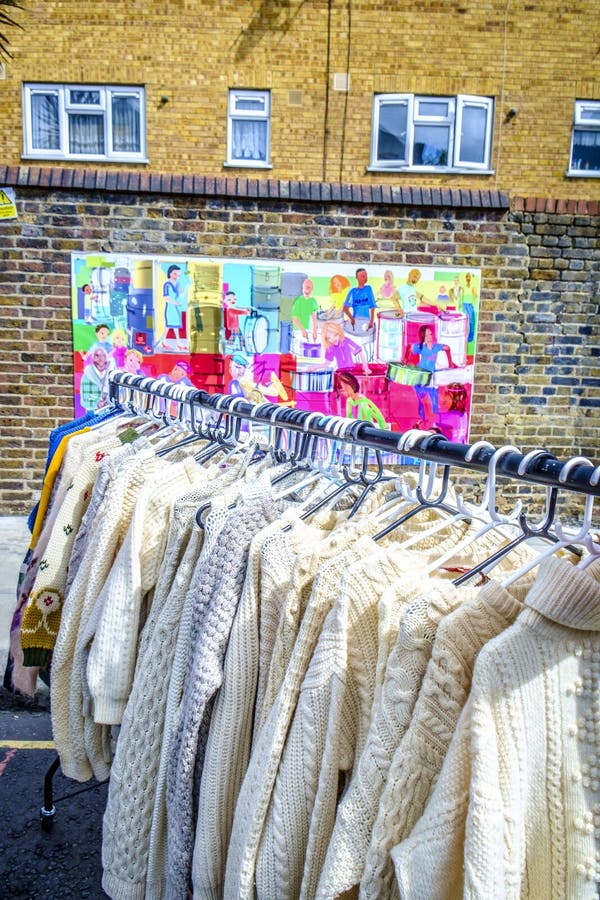 Vintage and secondhand market in Portobello Road in Notting Hill