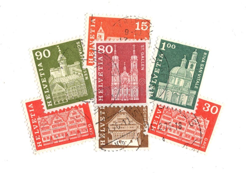 Set vintage post stamps Royalty Free Vector Image