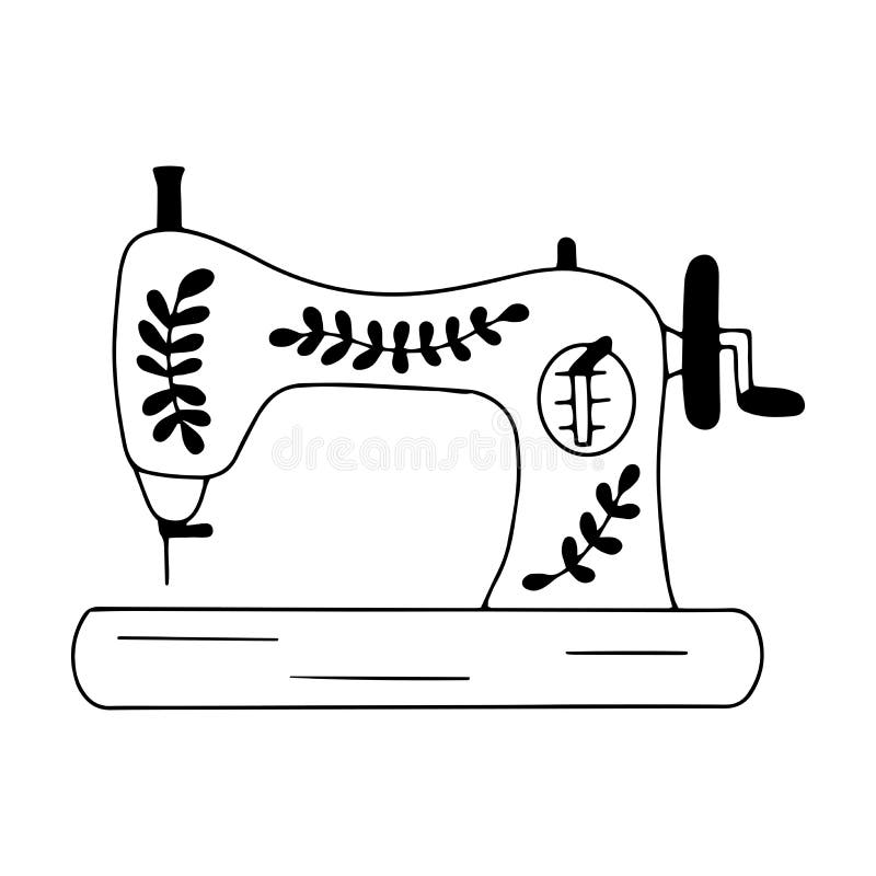 Vintage Sewing Machine. Doodle Vector Isolated Tool Stock Vector ...