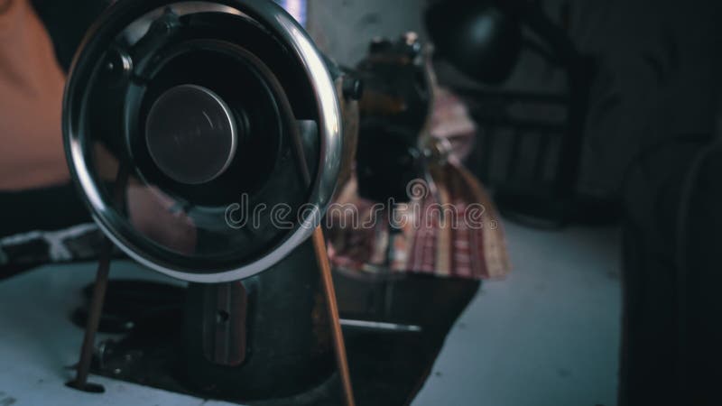 Vintage Sewing Machine Needle in Motion stock video footage