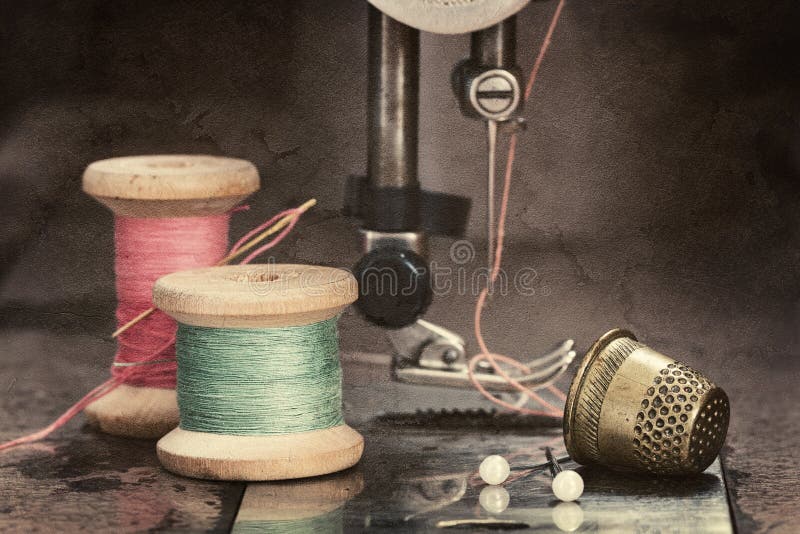 Vintage sewing supplies stock image. Image of design 77111619