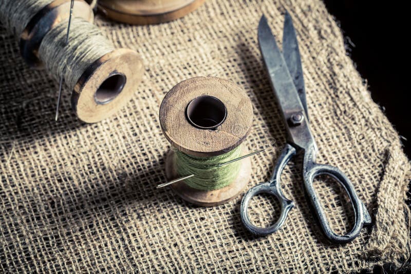 Antique Sewing Machine Bobbins Stock Image Image of fibers, fashion