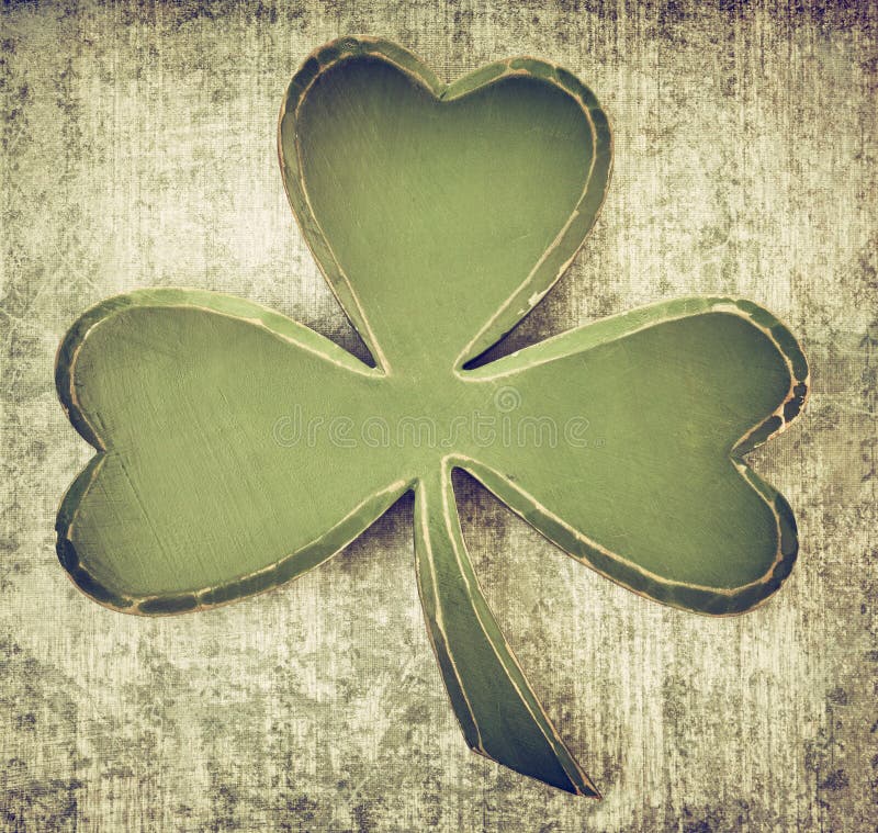 A vintage green wooden shamrock. A vintage green wooden shamrock