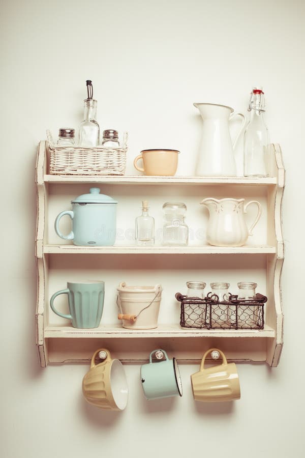 The Vintage shelf stock image. Image of object, kitchen 71297749