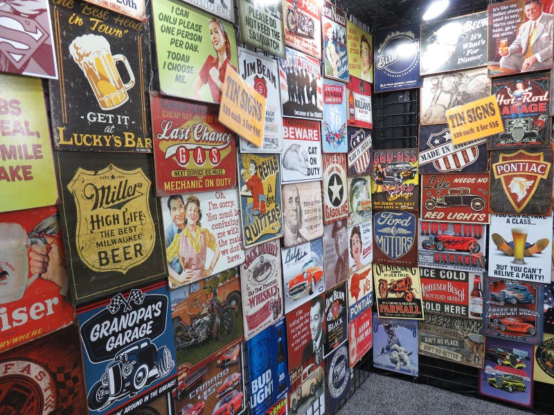 Vintage Signs at the Auto Show in Washington DC zdjęcie stock