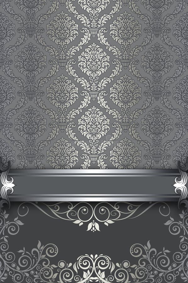 Vintage Silver  Background  With Elegant  Patterns Stock 