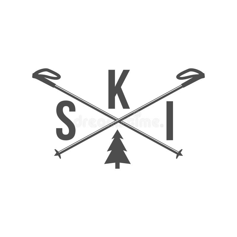 Vintage Skiing Label Badge and Design Elements Stock Vector ...