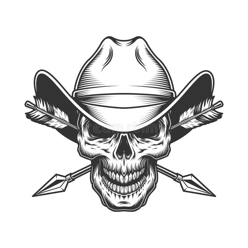 skull with cowboy hat